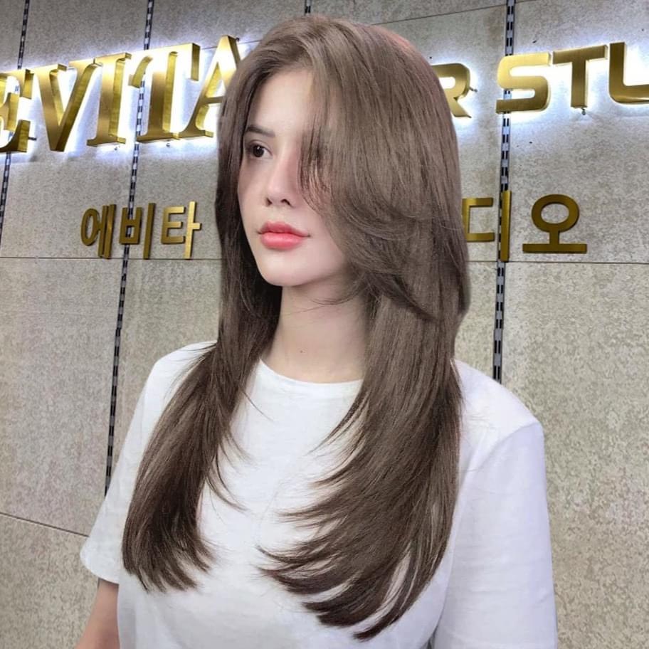 Thuốc nhuộm tóc màu Nâu xám tại nhà, (Trọn bộ tặng gang tay, trợ nhuộm)