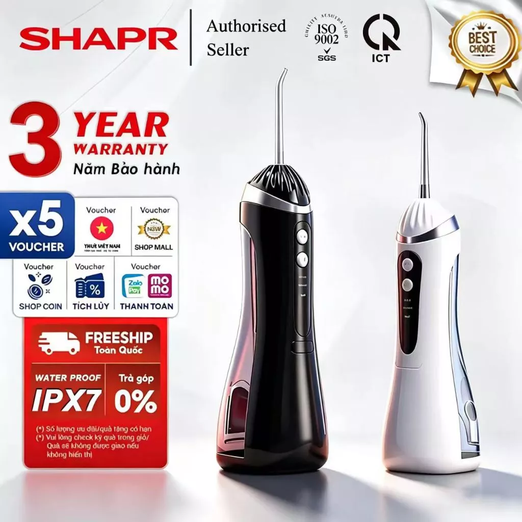 【Bảo hành 3 Năm】 Máy tăm nước 99.89% iGx2m 3 vòi phun tần số cao IPX7 Không gây tổn hại nướu / không đau Có nhiều phụ kiện khác nhau để thay đổi/sử dụng cho các nhóm tuổi khác nhau