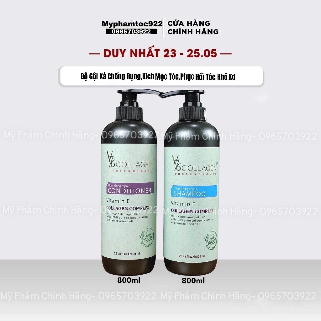 Dầu gội xả v76 collagen keratin mềm mượt phục hồi kích thích mọc tóc 800ml