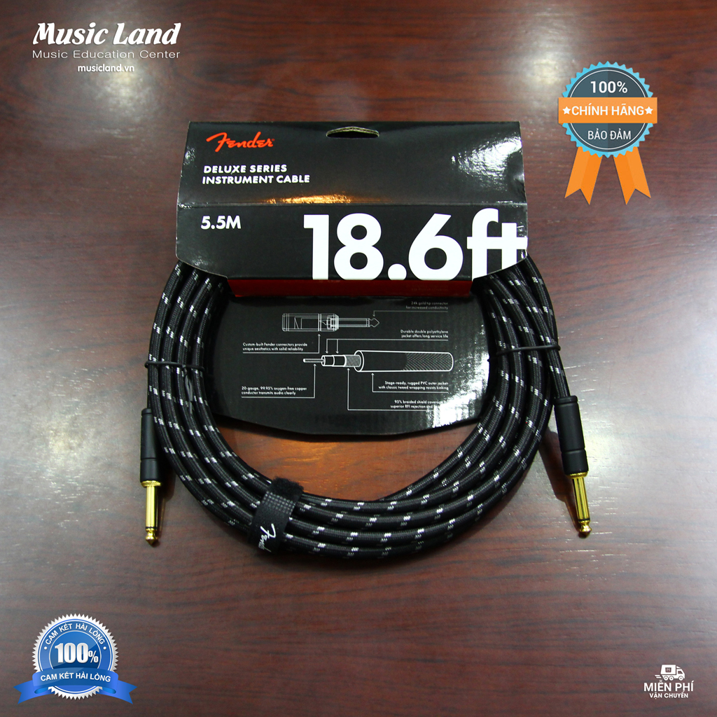 Dây Fender Deluxe Instrument Cable 5.5M - Chính Hãng