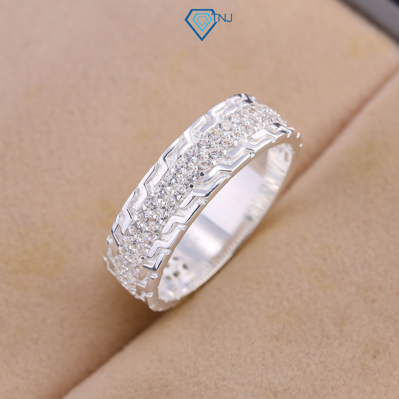 Nhẫn bạc thật nam đính đá bản vừa chất cá tính NNA0216 - Trang Sức TNJ