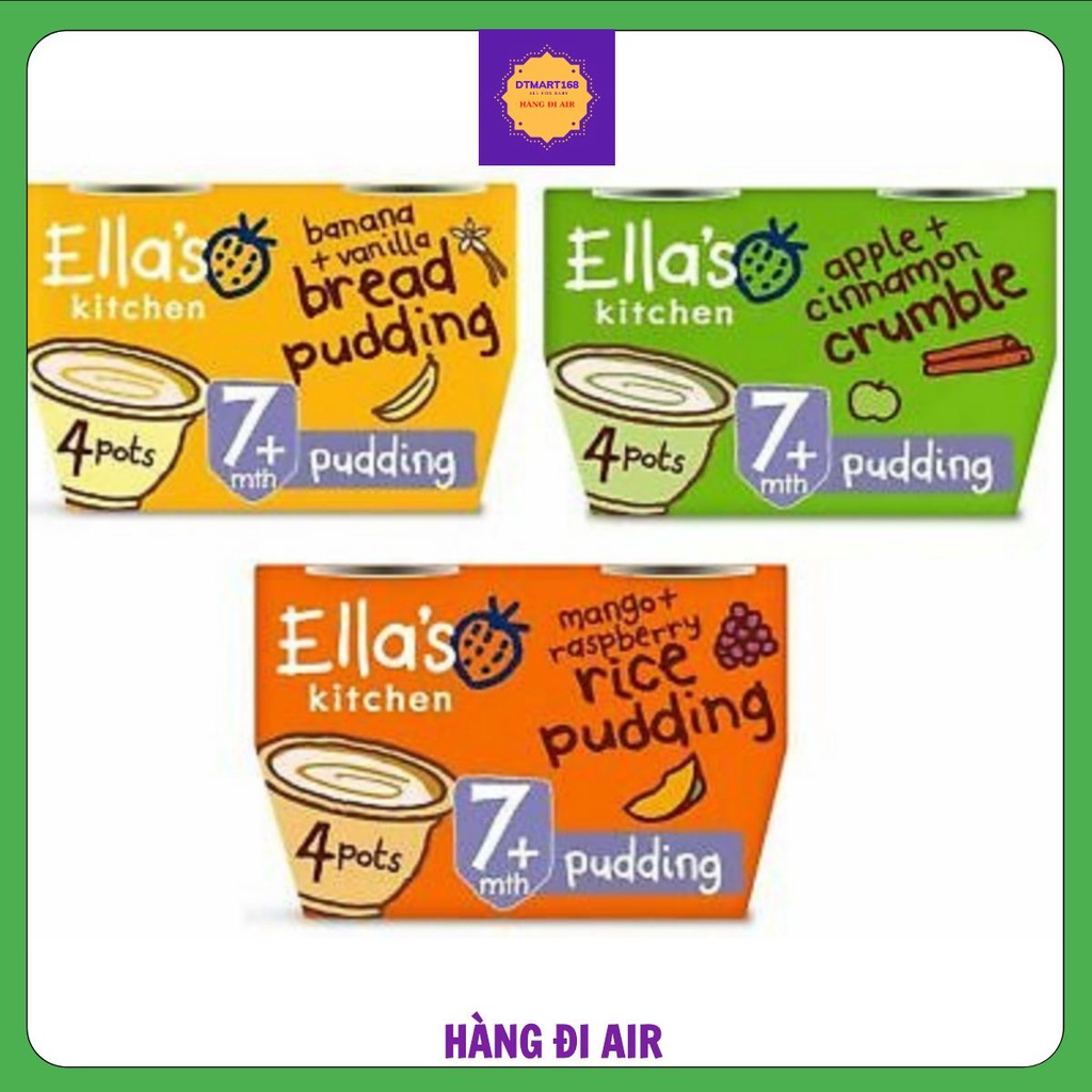 Pudding Ella’s Kitchen Cho Bé 7m+ 4 Hộp x 80g (Hàng Air Anh)
