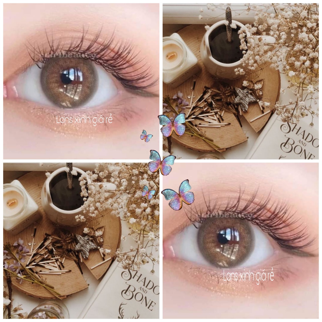 [Mẫu mới] Lens - Kính áp tròng nâu tự nhiên có đủ độ từ 0 đến 6 độ ( lens sử dụng 12 tháng) tặng kèm khay đựng