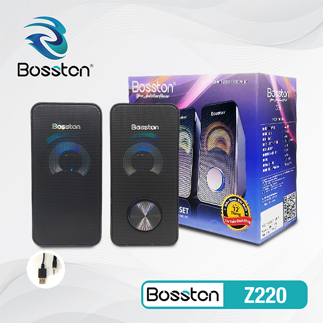 Loa bosston z220 led rgb 2.0 pc loa vi tính bosston z220 đèn led rgb - vsp loa di động bosston z220 led rgb - hàng chính hãng loa vi tính 2.0 bosston z220 led rgb âm thanh hay loa vi tính bosston z220