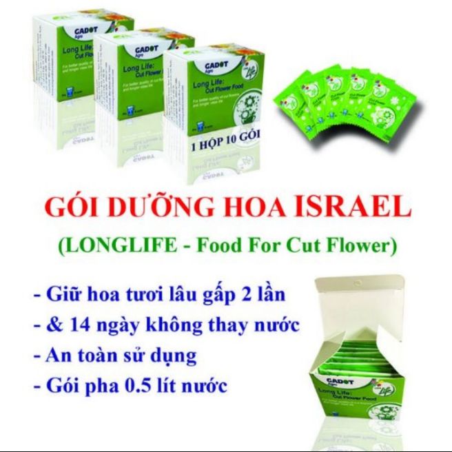 Bột Pha Nước Cắm Hoa Tươi Lâu Long Life (Hộp 10 gói)