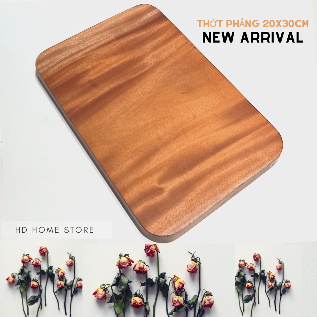 Thớt Decor chữ nhật gỗ xà cừ 20x30cm