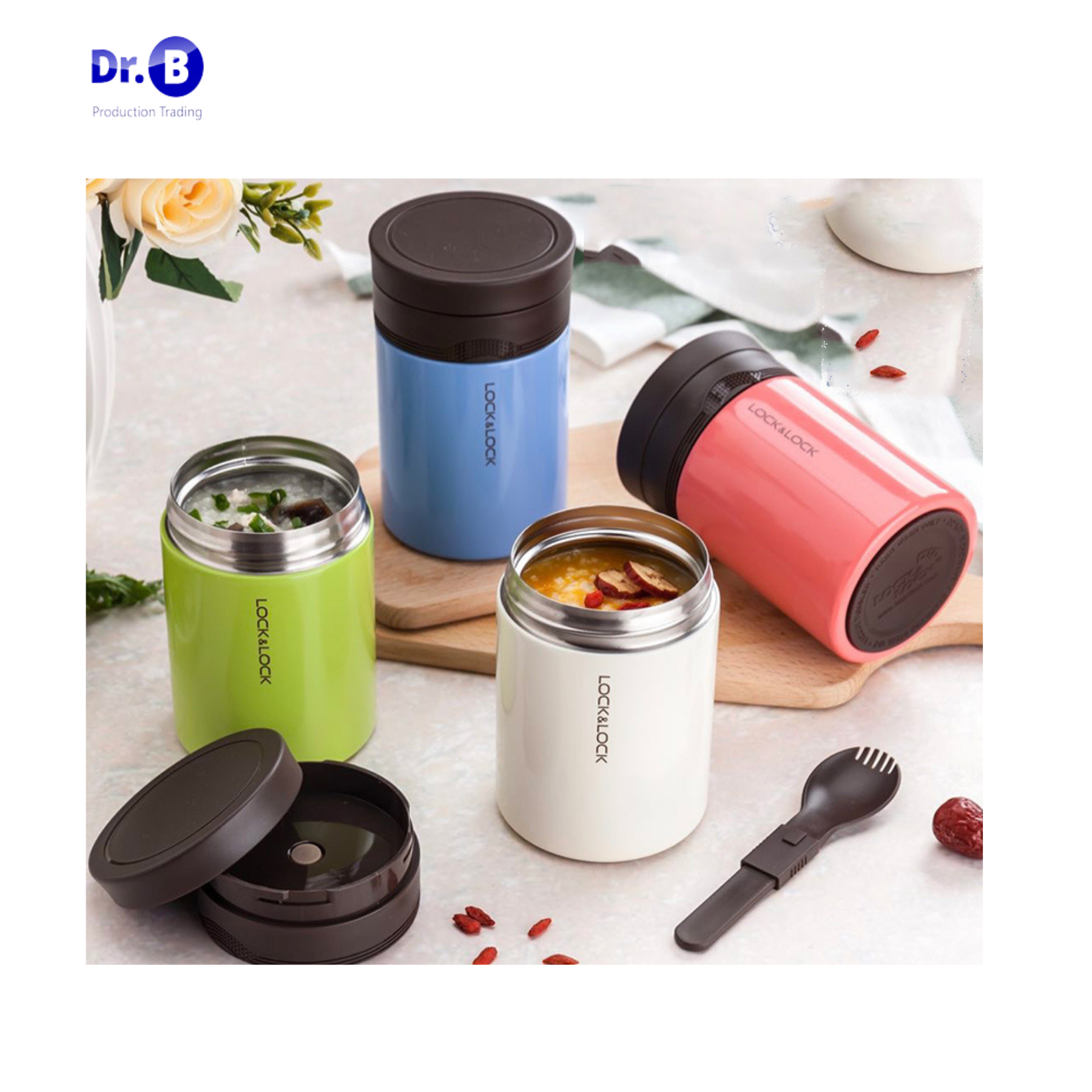 Bình ủ cháo giữ nhiệt wave food jar lock&lock lhc8024 500ml
