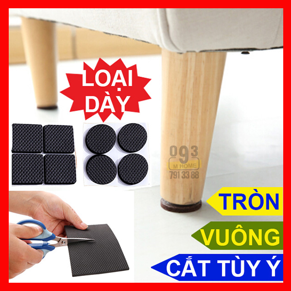 Combo 2 Miếng Dán 15x10 cm Miếng Lót Chân Bàn Ghế Giường Tủ Vật Dụng Nội Thất