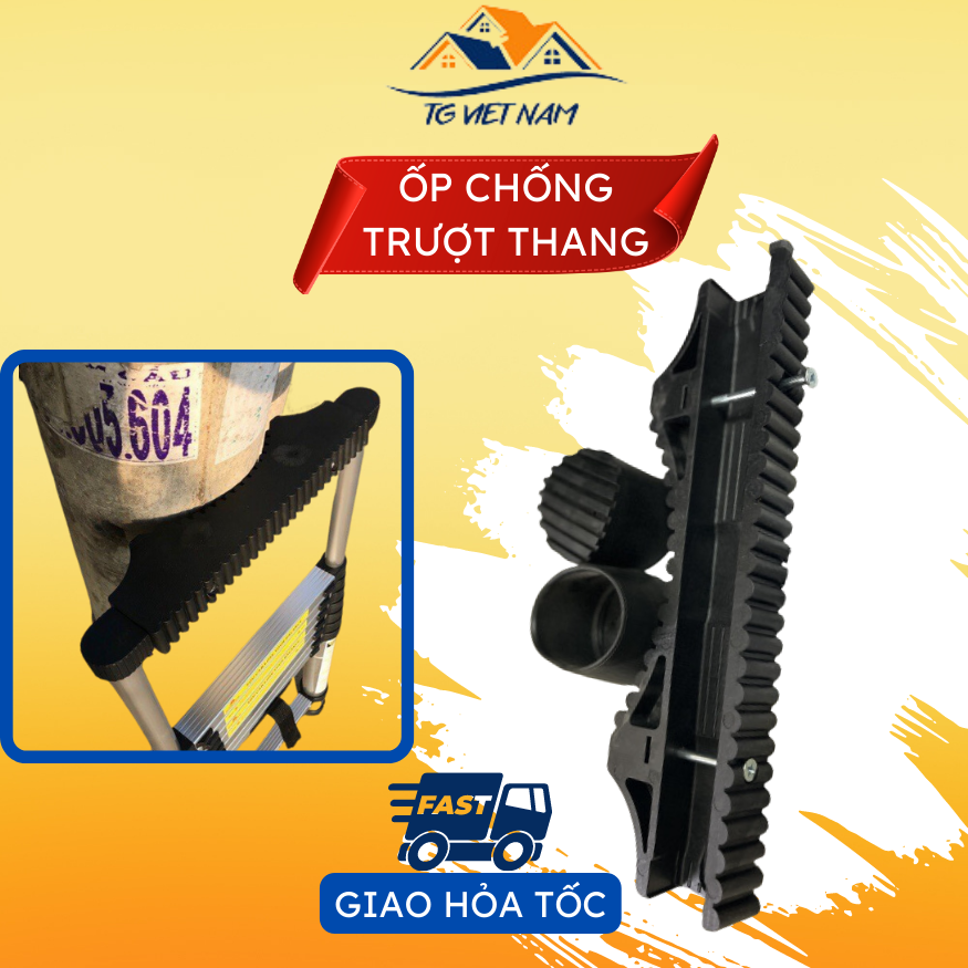 Ốp chống trượt thang nhôm rút đơn - ốp cao su chống trượt cho thang rút đơn leo trụ điện, leo cây, phụ kiện thang nhôm