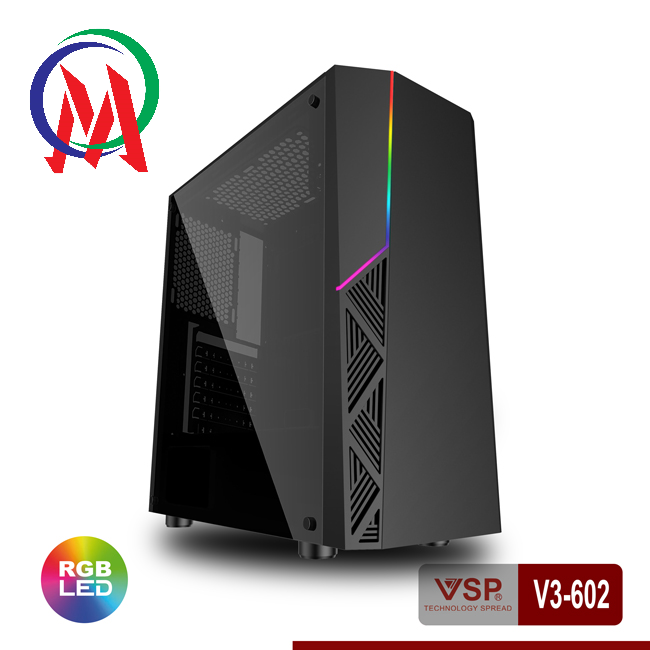 [HCM]Vỏ Case VSP V3-602 Có Sẵn LED RGB Và nắp hông Trong Suốt