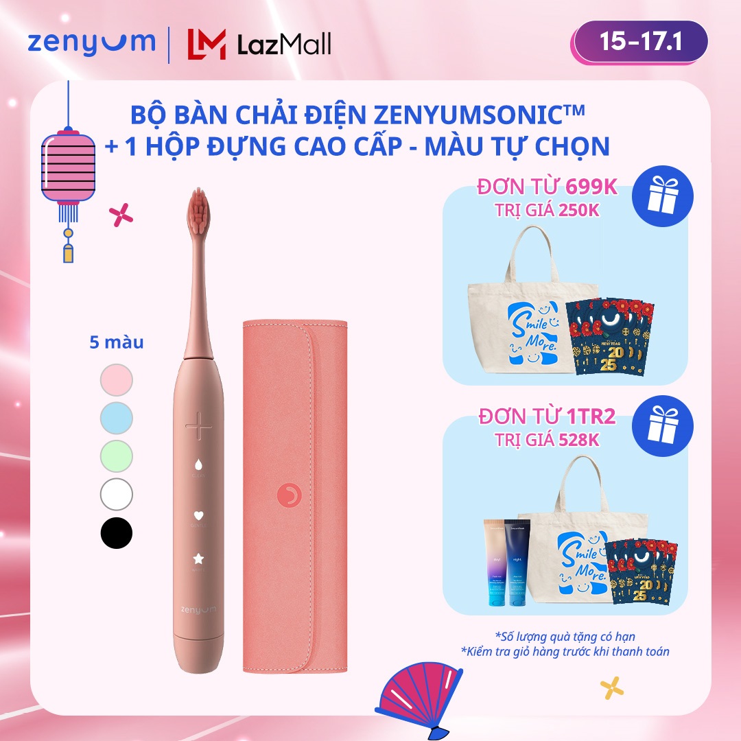 Bộ Bàn Chải Điện Zenyum Sonic Du Lịch - 1 Bàn Chải + 1 Hộp Đựng Cao Cấp - Màu Tự Chọn