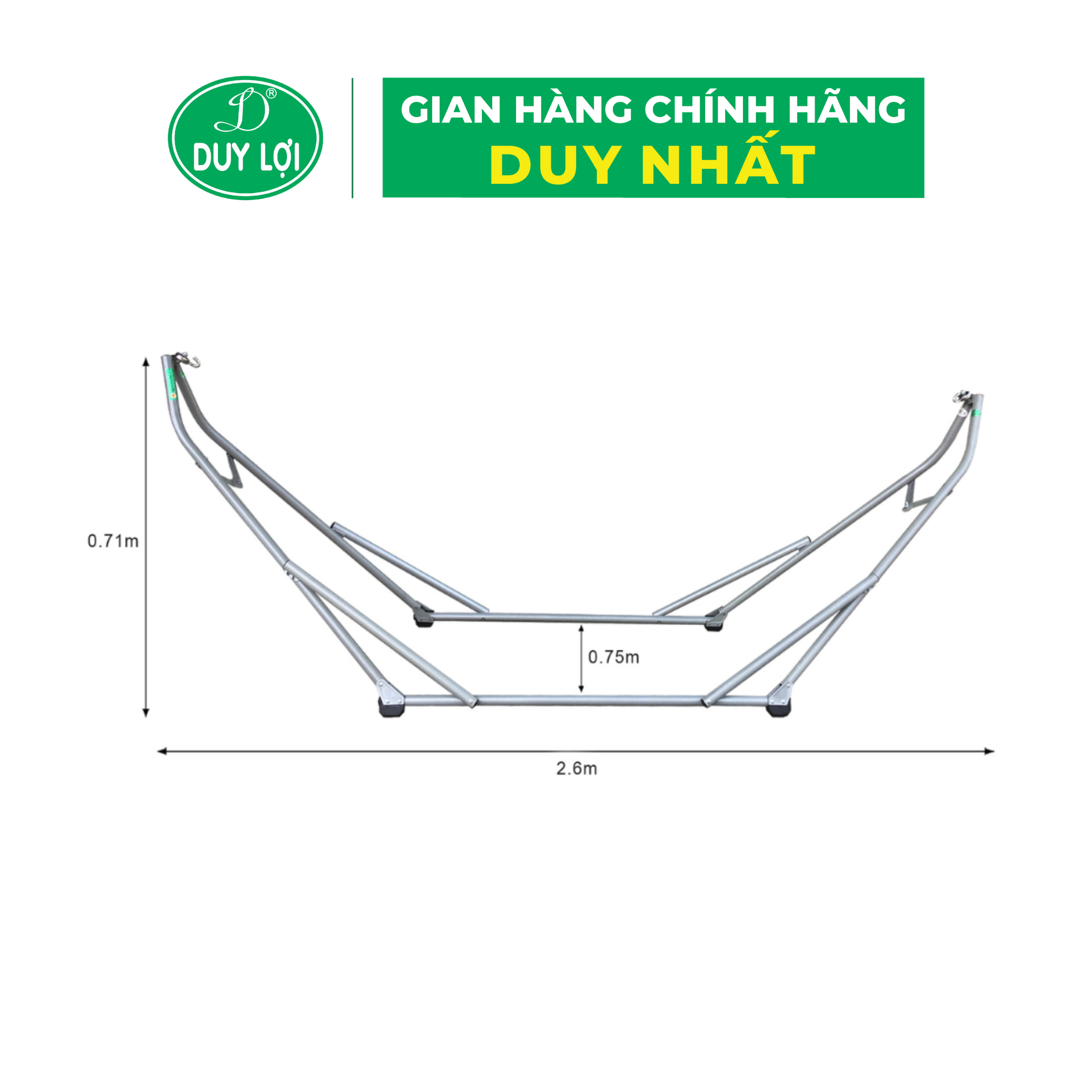 Khung võng thép duy lợi cỡ lớn - tặng 10 móc áo kép nhựa cao cấp duy lợi