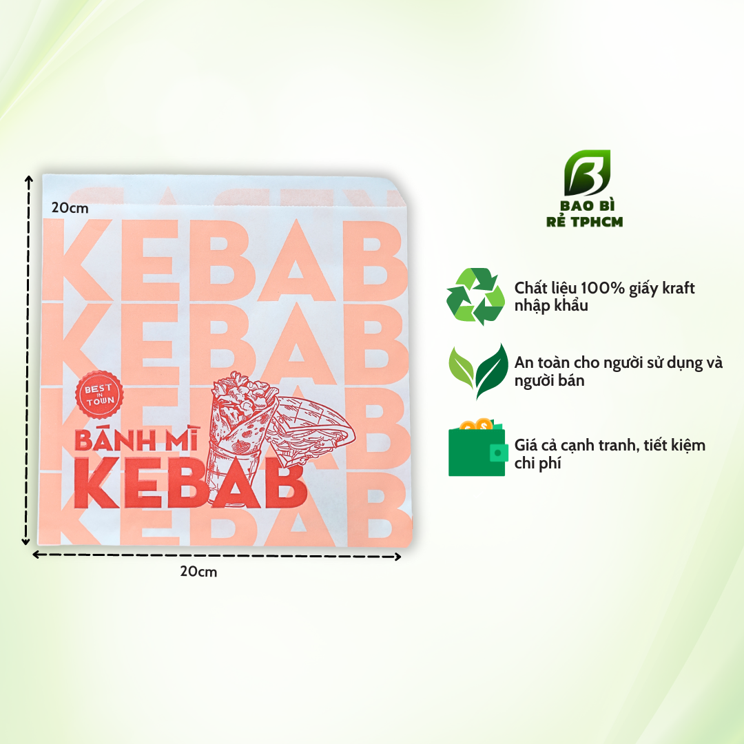Túi Đựng Bánh Mì Kebab 100 Túi