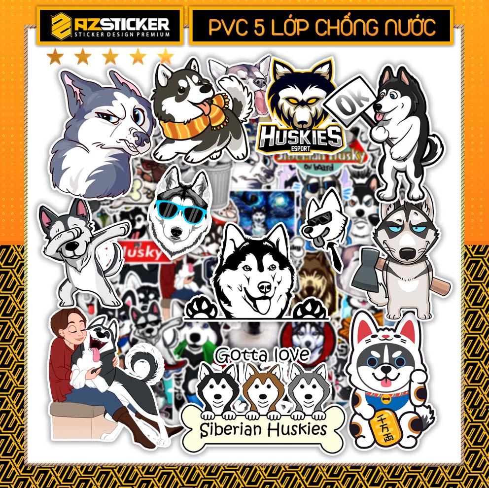 Sticker Chủ Đề Husky | Sticker Dán Điện Thoại , Sticker Dán laptop , Sticker Dán Nón Bảo Hiểm , Sticker Chống nước