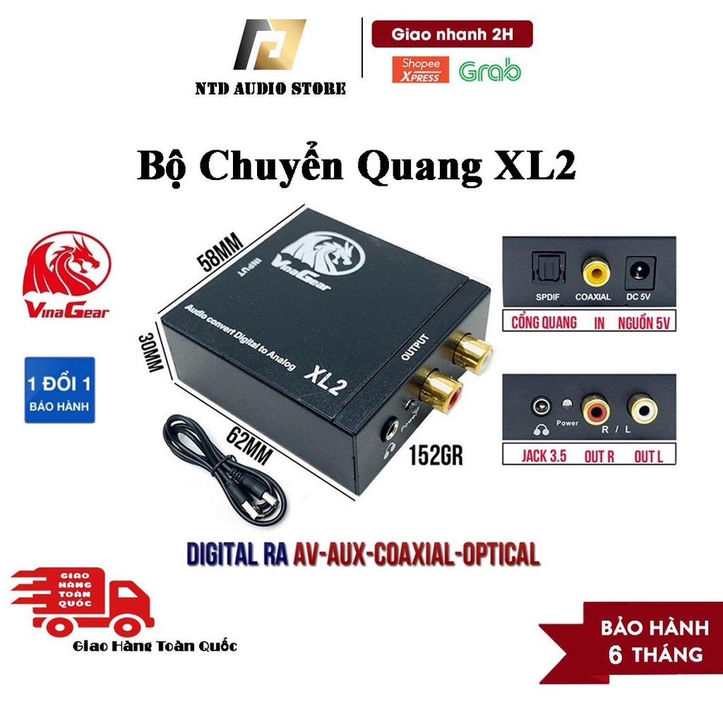 Bộ chuyển đổi Âm Thanh Optical sang Audio AV - R/L Digital to Analog DAC Mixer Bảo hành 12 tháng lỗi 1 đổi 1