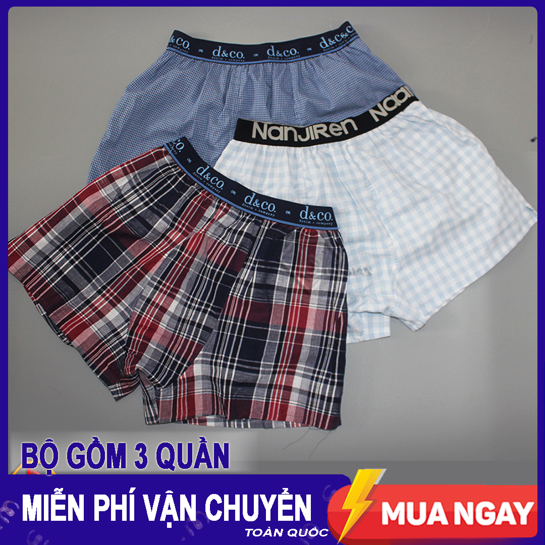 Combo 3 quần đùi nam - quần ngủ nam - mặc nhà - thể thao bm.02