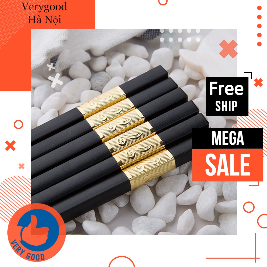 Bộ 10 Đôi Đũa Ăn Cơm Phong Cách Nhật Bản dài 24cm - 27cm - HL029 Đũa văn chương kháng khuẩn Đũa nhựa ăn cơm cao cấp Verygood Hà Nội - đũa nhựa cao cấp - đũa mạ vàng cao cấp - đũa ăn chống ẩm - đũa ăn cơm đẹp