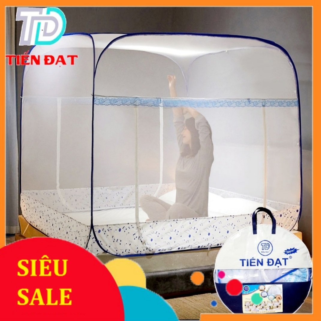 màn gấp gọn , mùng tự bung đỉnh vuông hàng chuẩn loại 1 vải mùng cao cấp