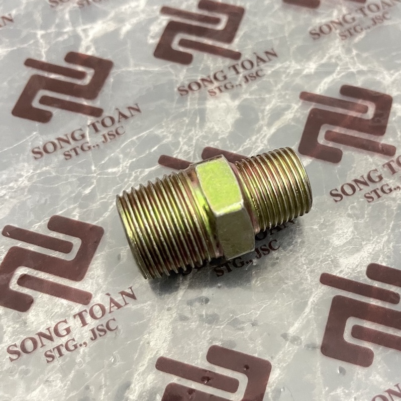 [KÉP 1/2 x 3/8] Hai đầu ren ngoài bằng Sắt mạ bước ren BSP hệ G (male hexagon nipple) Man cút nối ren