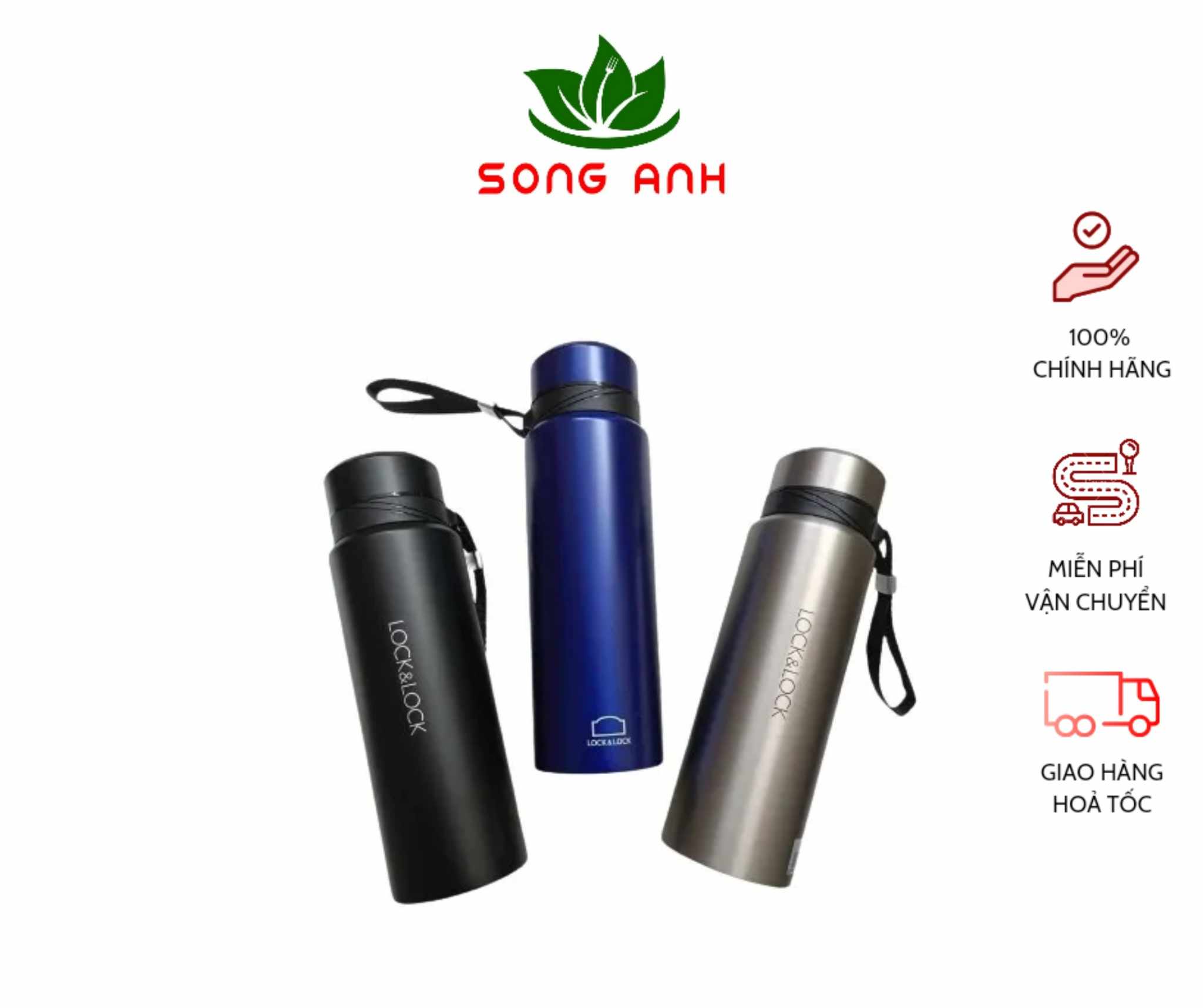 Bình giữ nhiệt thép không gỉ Lock&Lock Vacuum Bottle LHC6180 dung tích 800ml  kèm lưới lọc trà tiện lợi, giữ nóng/ lạnh đều cực tốt