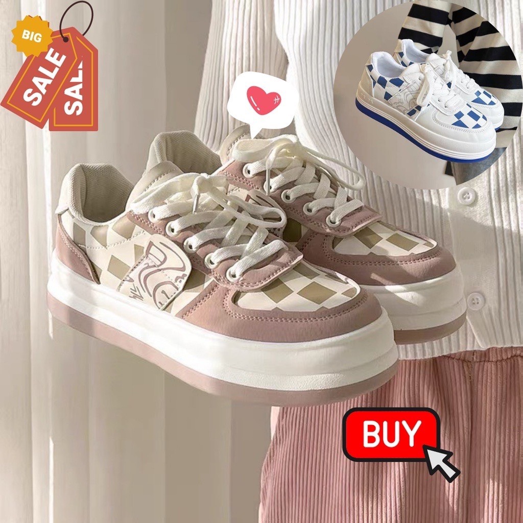 Giày nữ đế độn Họa tiết caro đế bánh mì màu mới Hot Trend 2022 giày nữ sneaker hot 2022 phù hợp với mọi lứa tuổi đi học hay đi chơi hay chơi thể thao đều rất êm chân giày bata nữ đi leo núi tập gym giá rẻ
