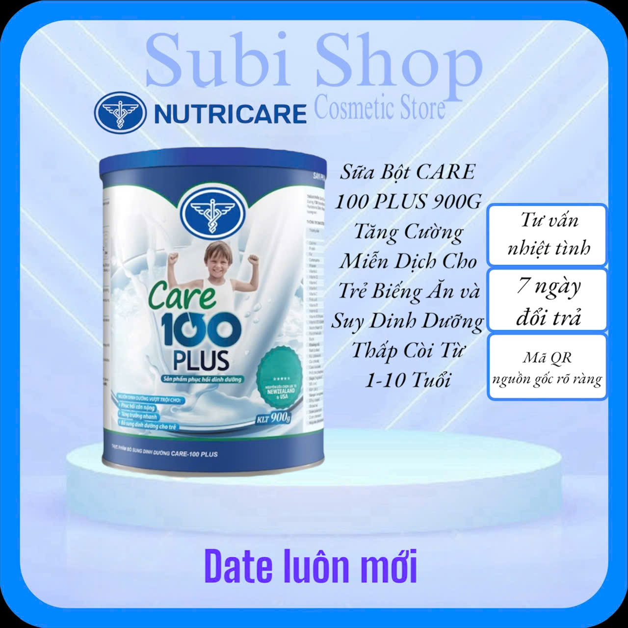 Sữa Bột CARE 100 PLUS Tăng Cường Miễn Dịch Cho Trẻ Biếng Ăn và Suy Dinh Dưỡng Thấp Còi