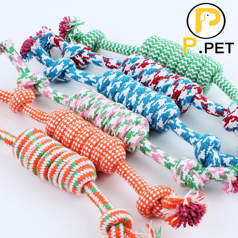 Dây thừng bện vải - đồ chơi huấn luyện phản xạ cho chó mèo - P.Petshop 0