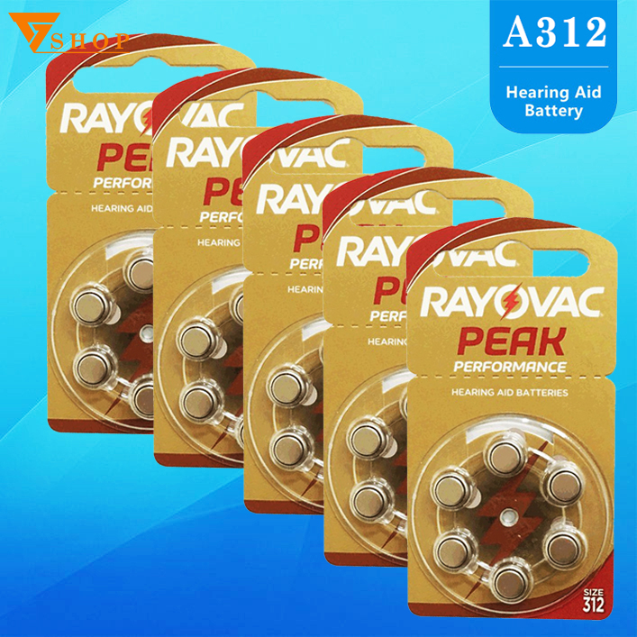 5 vỉ pin máy trợ thính rayovac pr41, pin ag3, pin 312