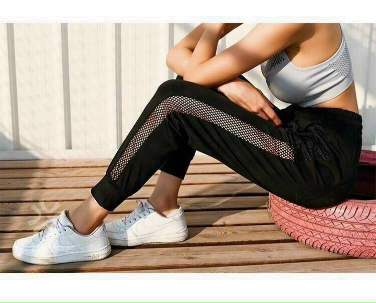 Quần Jogger Thể Thao Nữ Phối Lưới Co Giản Thoáng Mát siêu đẹp