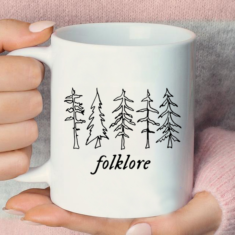 Folklore Milk Cup Taylor Music Swift Albums Mug Folklore Inspired Graphic Tea Cup Cute Aesthetic Ceramic Mug Gift for Fans