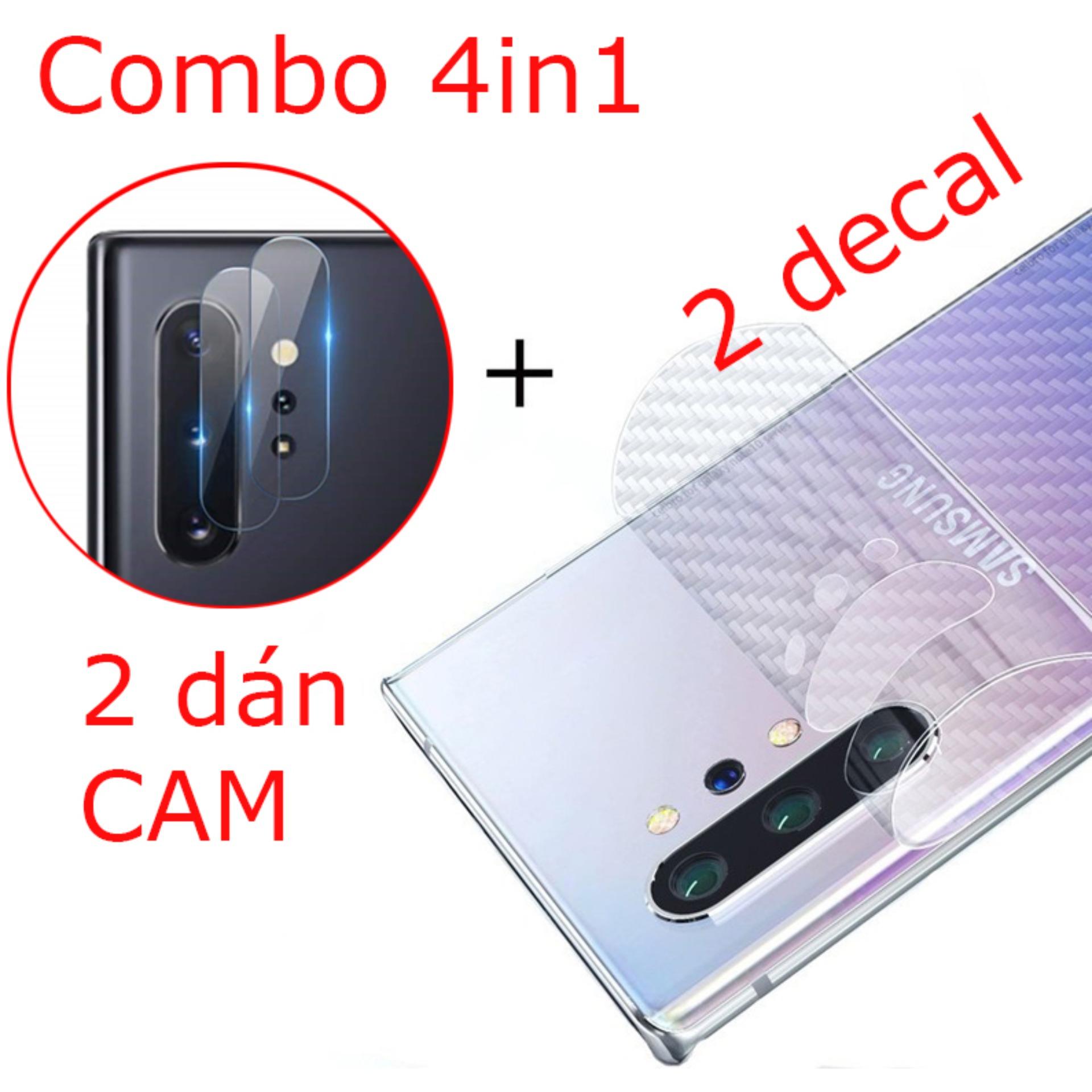 [HCM]Combo 2 miếng decal carbon và 2 cường lực camera Samsung Note 10