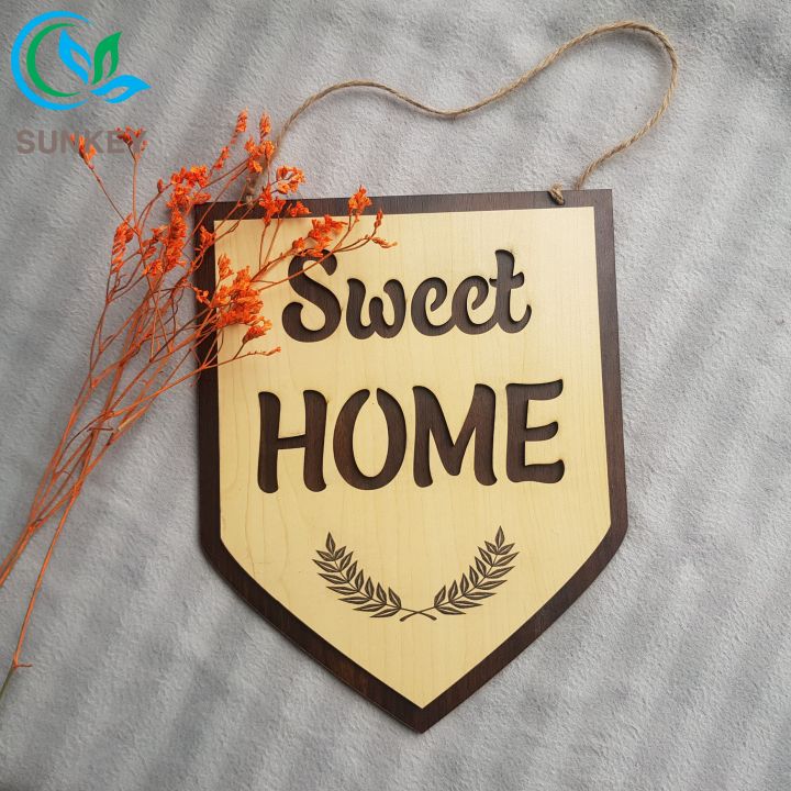 [Đại Giảm Giá] Bảng Gỗ Treo Cửa Sweet Home - Kích Thước 25x15 cm - Chất Liệu Gỗ MDF Nhập Khẩu - Trang Trí Tường, Decor Treo Cửa