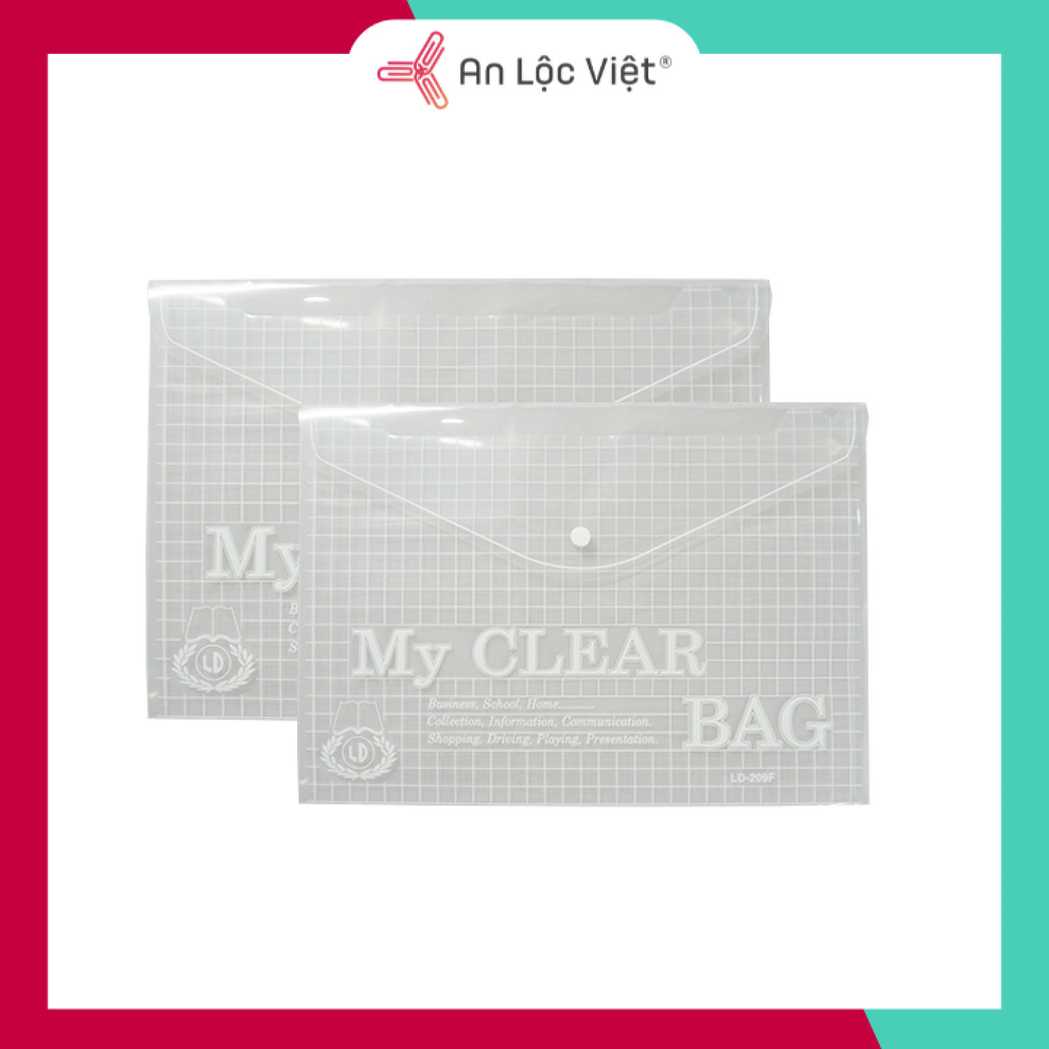 Combo 5 cái bìa nút my clear khổ - a4 - f4