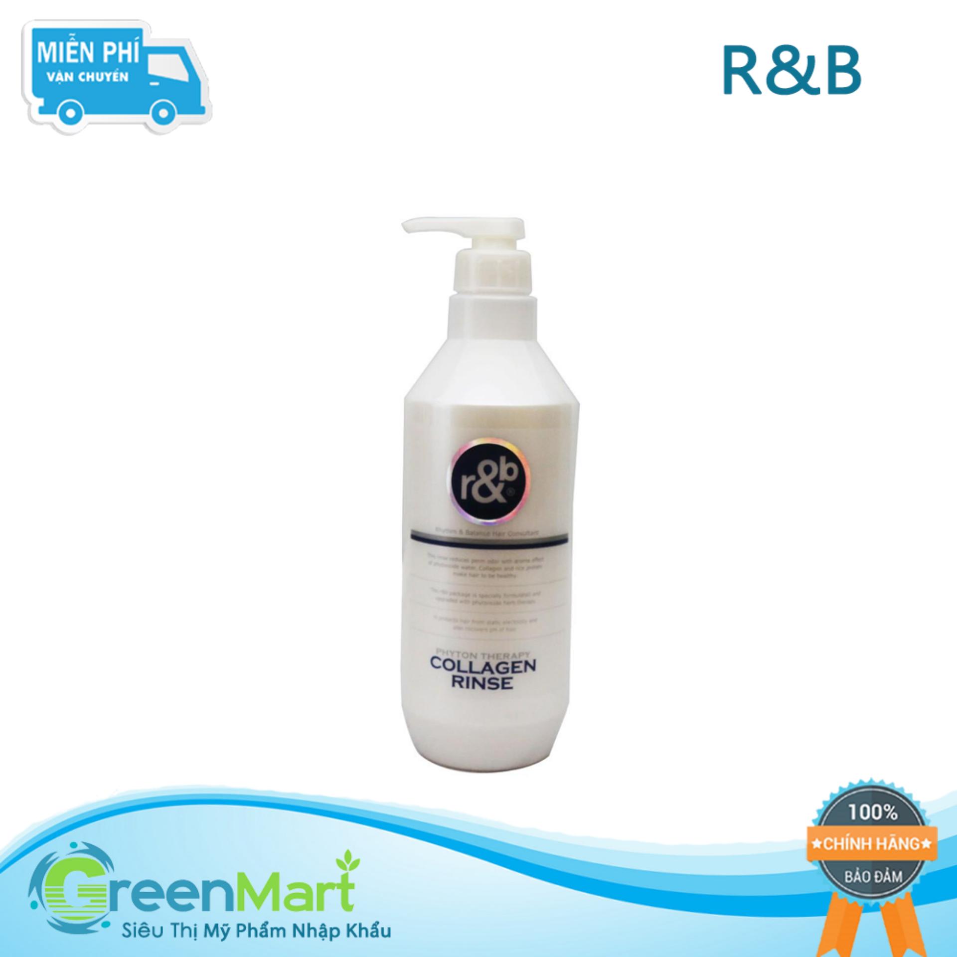 Dầu xả tóc collagen cho tóc bóng mềm giảm mùi hôi ngăn tóc bạc sớm R&B Collagen Rinse Hàn Quốc 450ml