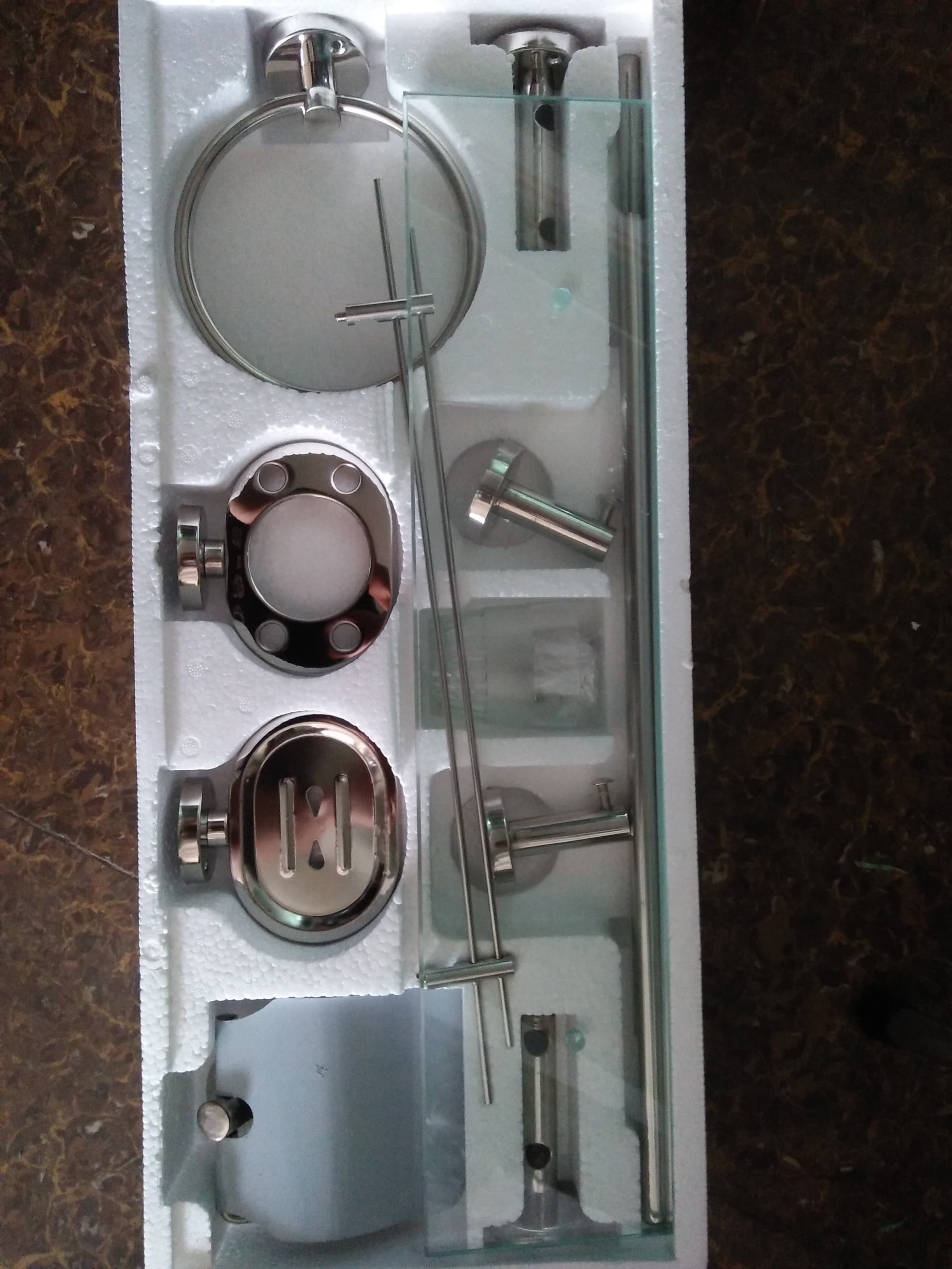 Phụ kiện phòng tắm 6 món inox 1 cốc