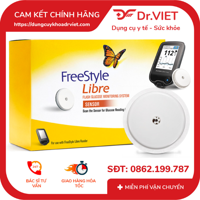 Combo đầu đọc cầm tay và bộ cảm biến FreeStyle Librethương hiệu Abbott