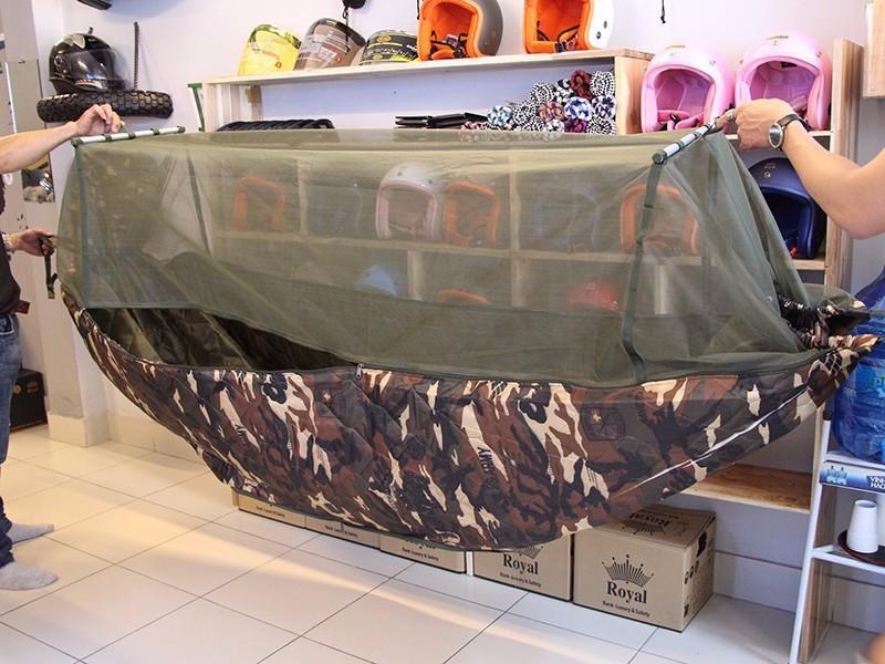 [BẢO HÀNH 5 NĂM] Bộ Võng Dù Lính USA Cao Cấp ITACHI AMRY 2 - Xuất Khẩu Quốc Tế - In Hoa Văn Răn Ri Quân Đội - Dài 2,2m - Vải Dù 100% Polyester Lót Nệm Bông - Trọng Tải 300kg (KhôngKhung)