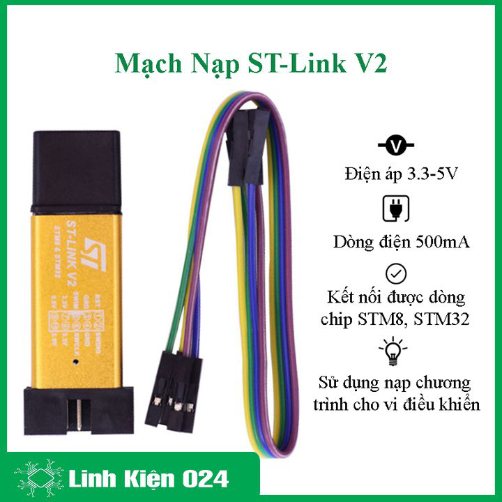 Mạch nạp st-link v2, mach nạp cho vi điều khiển stm8 và stm32