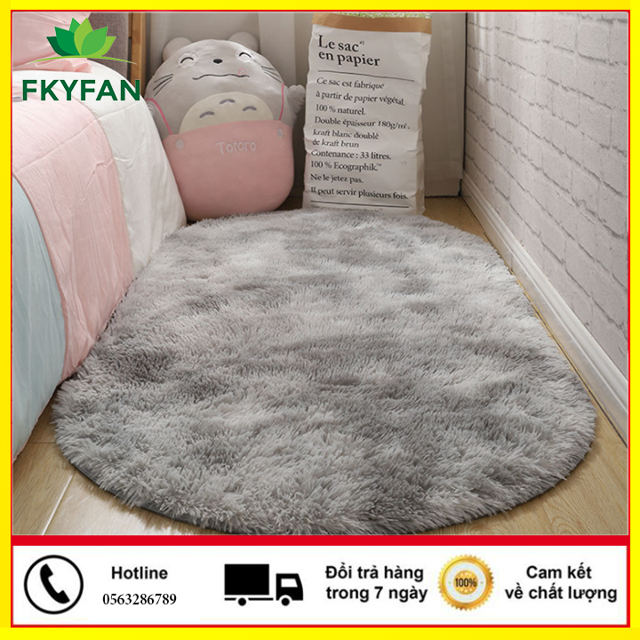 Thảm Lông Loang Trải Sàn 1M6 X 1M, thảm OVAN elip trải sàn phòng ngủ và phòng khách, thảm trải sàn Lông Dầy Hàng Đẹp