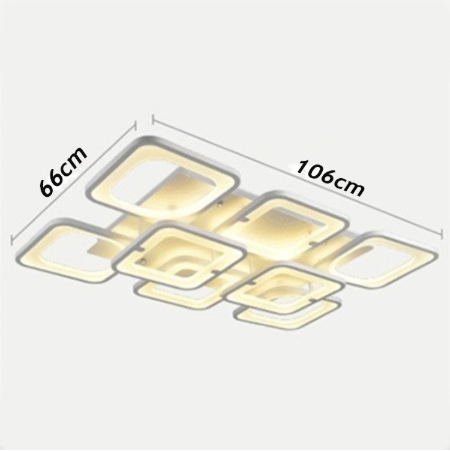 Đèn led ốp trần trang trí PGT - đèn trần trang trí - 8 cánh vuông hiện đại