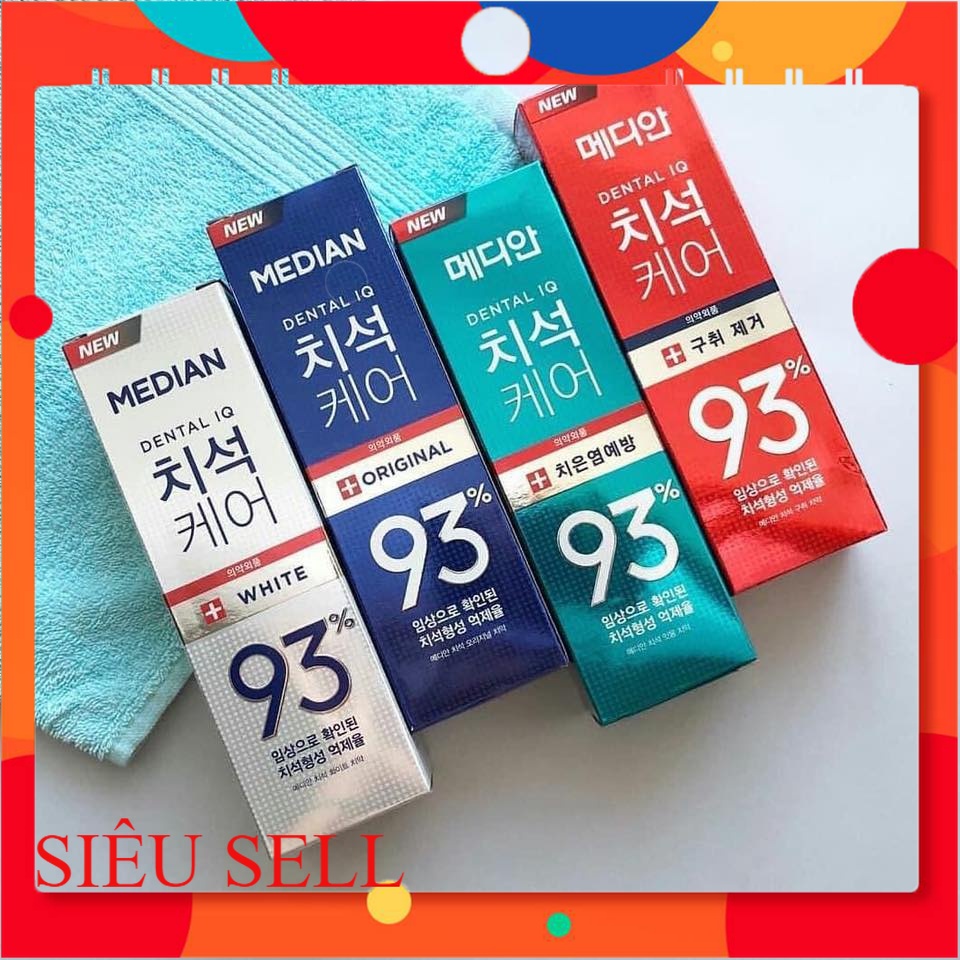 Kem Đánh Răng 93% MEDIAN DENTAL IQ Hàn Quốc 120g Trắng Răng , Ngừa Sâu Răng , Hơi Thở Thơm Mát