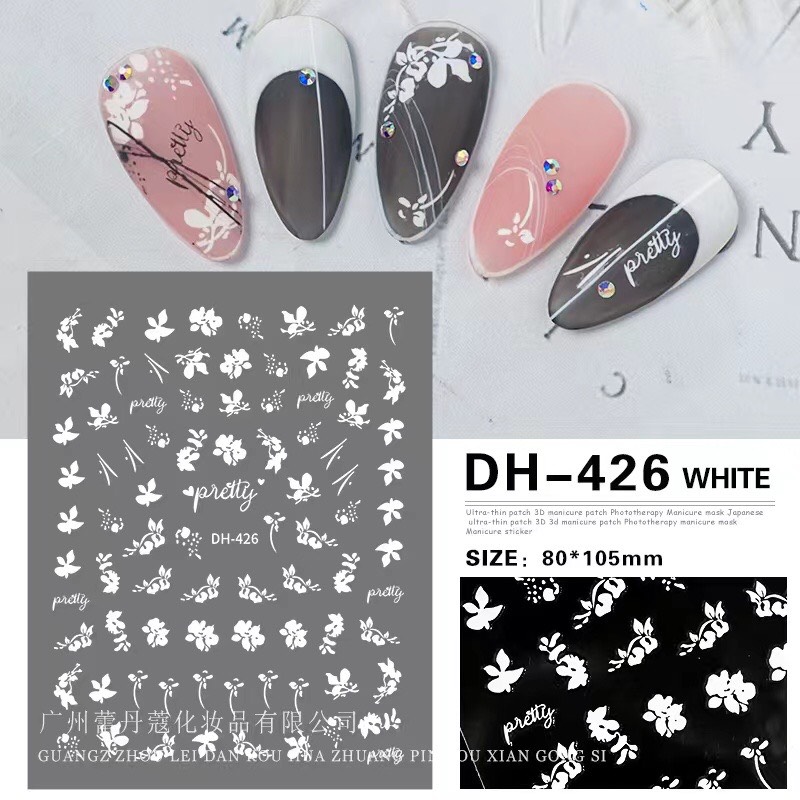 Sticker dán móng chủ đề hoa hót