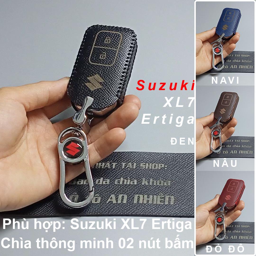 Bao da bọc ốp chìa khoá xe ô tô Suzuki XL7, Ertiga, da bò, nhiều màu, khâu thủ công Suzuki5