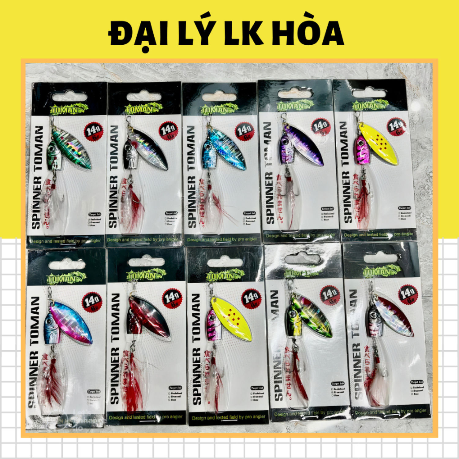 Mồi chuyên lure cá sắt Spinner Toman 14g độ nhạy cực cao