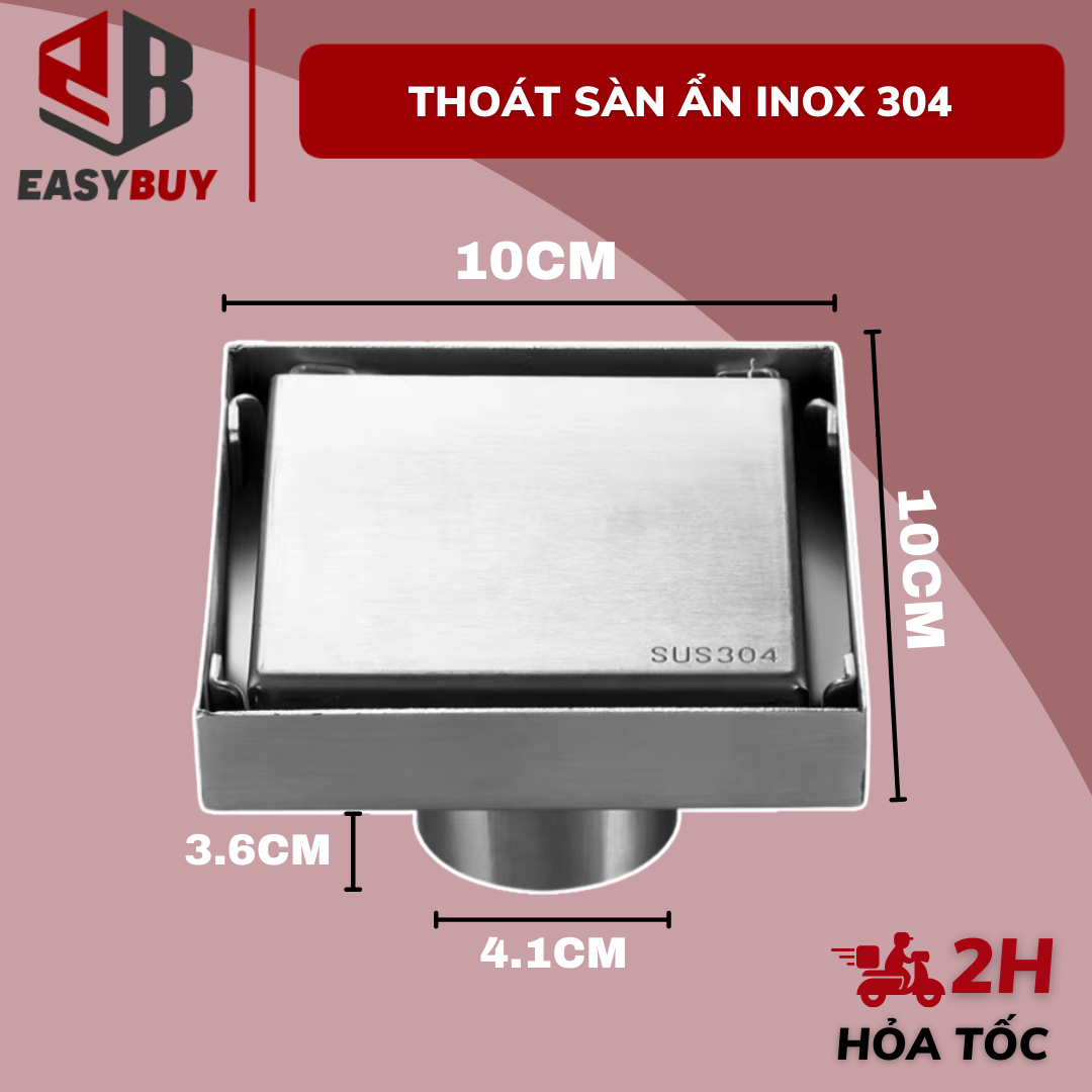 Ga thoát sàn BC007 ngăn mùi dòng âm gạch Inox 304 cho ống chờ phễu thoát sàn ngăn mùi cao cấp