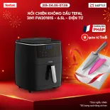 [SIÊU SALE HÈ 20H 4-7.5] Nồi chiên không dầu hơi nước Tefal 3in1 FW201815 - 6.5L - Điện tử