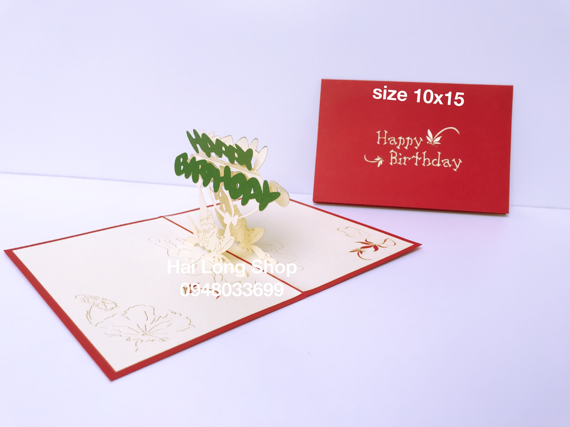 Con ếch - frog - birthday - sinh nhật - thiệp 3d
