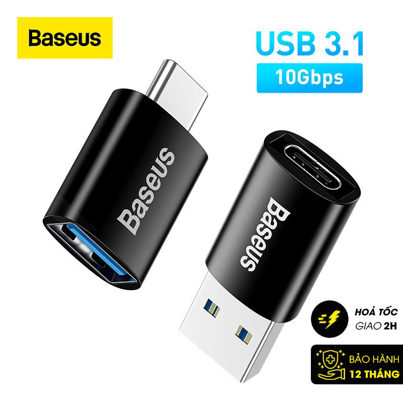 Đầu chuyển otg type c to usb 3.1 tốc độ cao baseus ingenuity series mini otg gen2