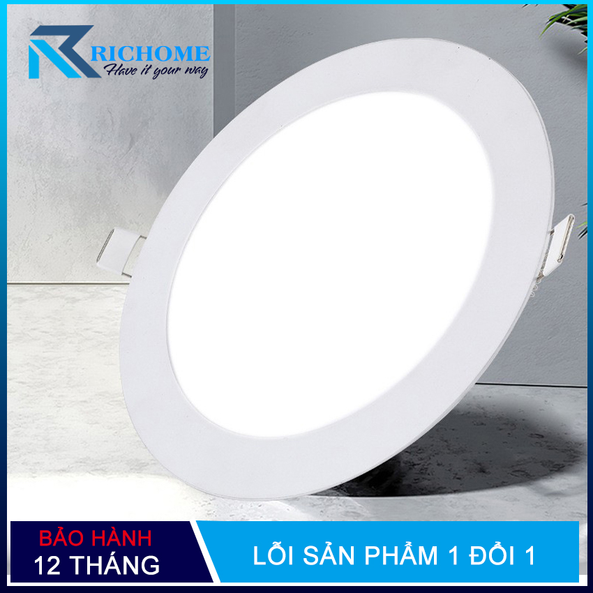 Đèn led âm trần siêu mỏng tròn 12w ánh sáng trắng