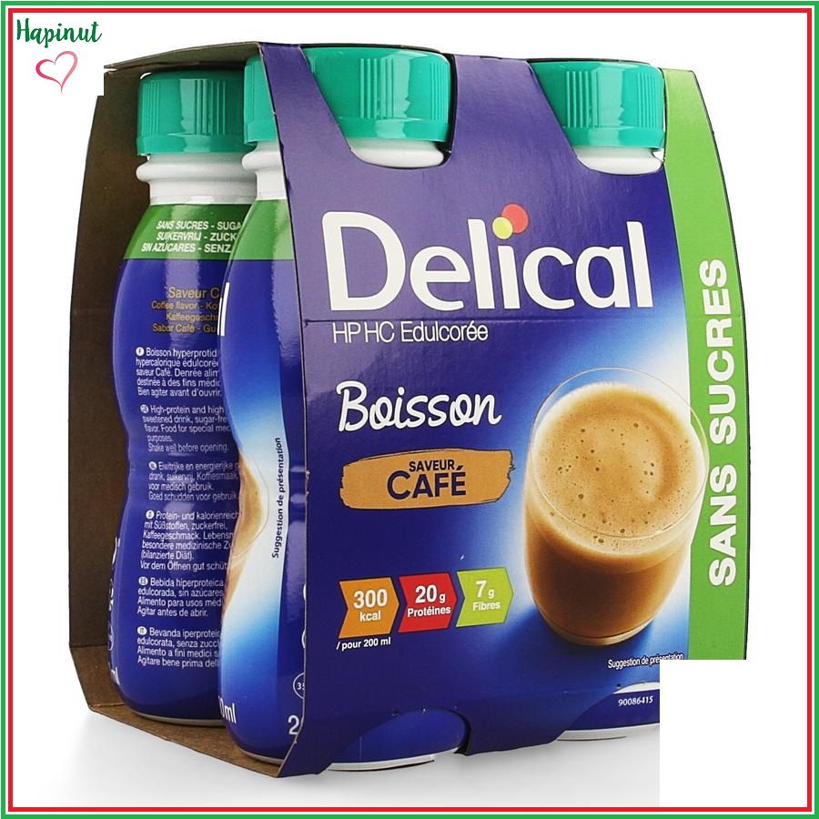 SỮA DELICAL CAFE 200ML CAO NĂNG LƯỢNG GIÀU ĐẠM - LỐC 04 CHAI